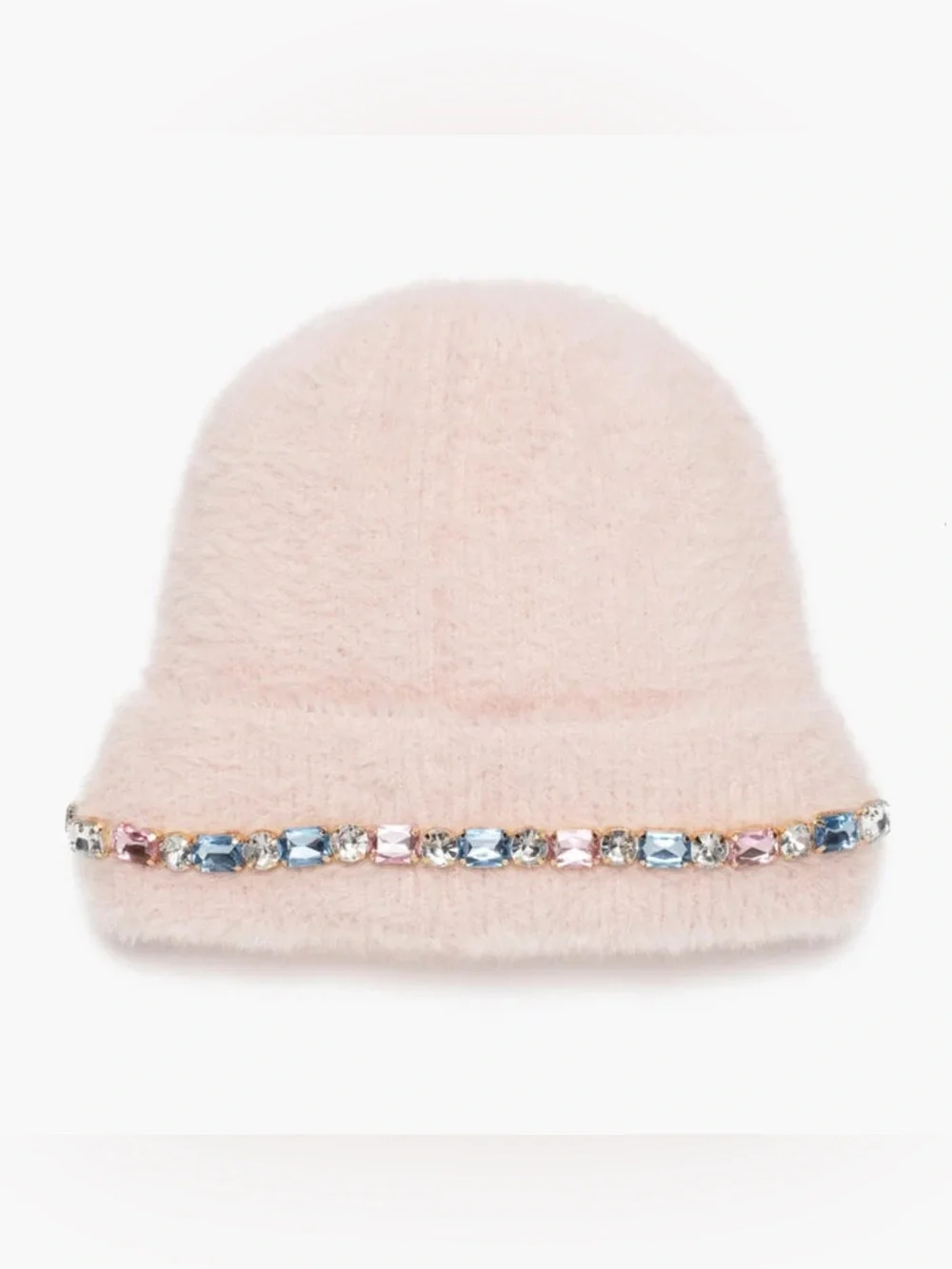 Super Smalls Kids Pink Faux-Fur Beanie and Gloves Set with Jewel Trim